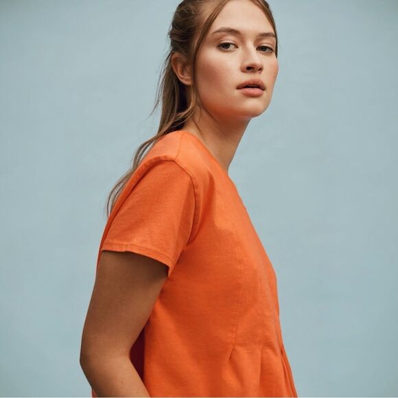 NWT Anthropologie Top Pilcro Pleated Swing Tee Red Size Large - Picture 7 of 7